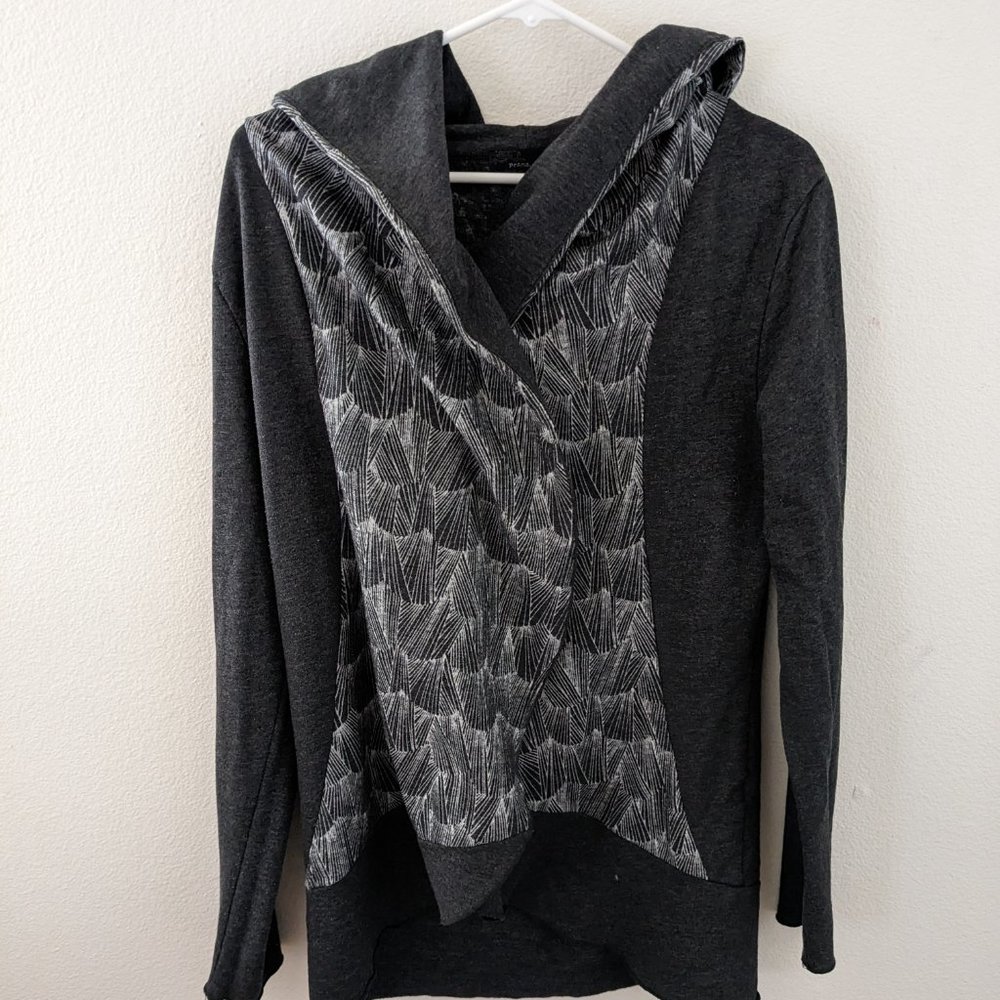 prAna | Moonrock Graceful Organic Cotton-Blend Hooded Wrap Top